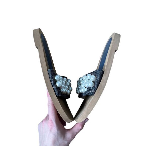 Stuart Weitzman Pearl Denim Sandals Slides size 9 - Picture 2 of 6